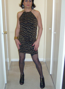 Gold Black Club Dress