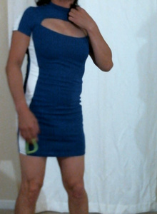Blue White Bodycon Dress