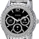 GUESS Women's Stainless Steel Android Wear Touch Screen Smart Watch, Color: Silver-Tone (Model: C1003L3)