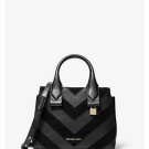 MK chevron black satchel