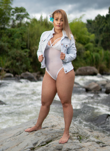 in the river