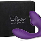 Clitoral Sucking Vibrator, G Spot Clit Dildo Vibrators Waterproof, Rechargeable Clitoris Stimulator with 10 Suction &amp; Vibration Patterns Sex Toys for Women (Purple)