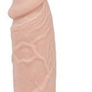 Pure Love 7.5 Inch Textured Silicone Dildo with Suction Cup, Beige Colored Penis, Adult Sex Toy