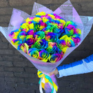 Букет радужных роз