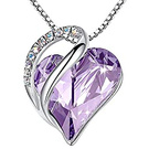 Leafael (Presented by Miss New York) Infinity Love Necklace with Swarovski Crystal Heart Pendant