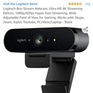Logitech Brio 4k webcam