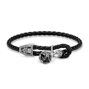 THOMAS SABO LEATHER STRAP ROYALTY CROSS