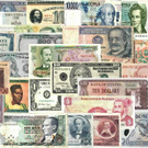 Купюры в разных валютах мира