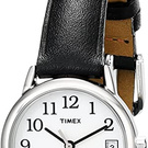 Timex Reloj analógico básico de cuarzo con correa de cuero y fecha, para mujer.