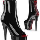 ADORE-1025 BLACK &amp; RED PATENT BOOTS