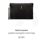Saint Laurent quilted monogram clutch bag