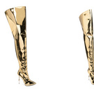 metallic thigh-high skull stiletto boots